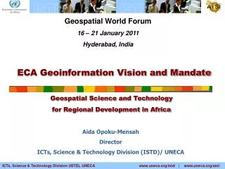 ECA Geoinformation Vision and Mandate