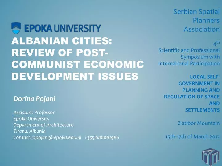 albanian cities review of post communist economic development issues