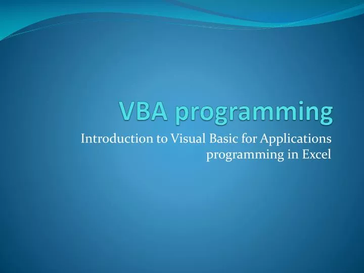 vba programming