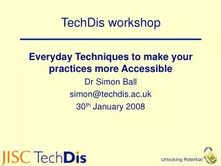 TechDis workshop