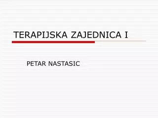 terapijska zajednica i