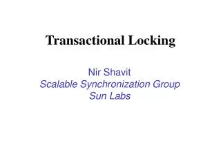 Transactional Locking