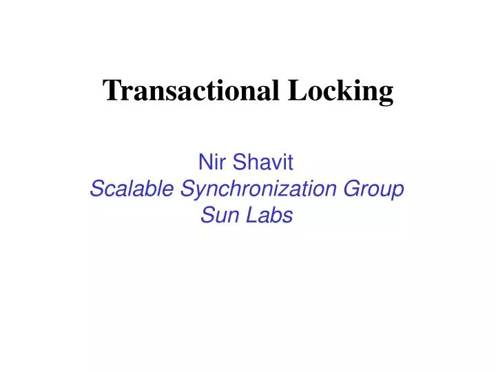 transactional locking