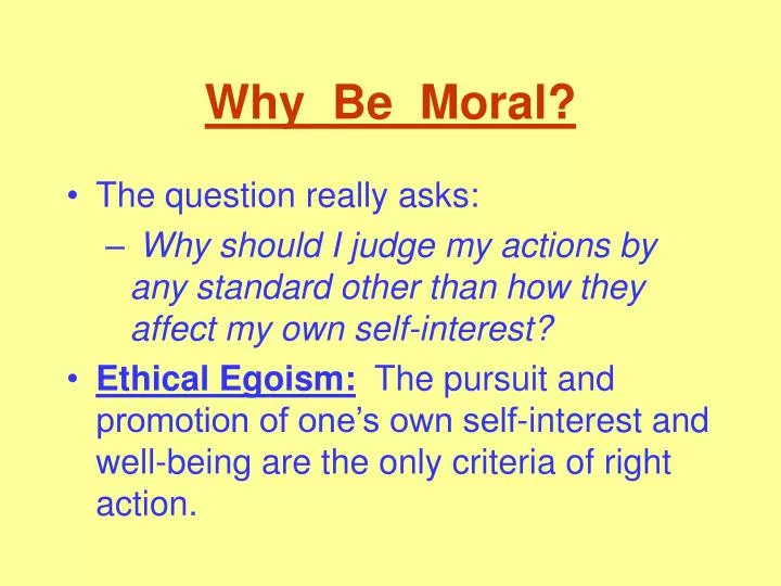why be moral