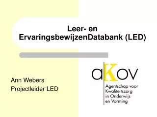 Leer- en ErvaringsbewijzenDatabank (LED)