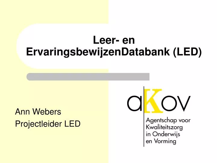 leer en ervaringsbewijzendatabank led