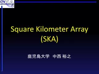 Square Kilometer Array (SKA)