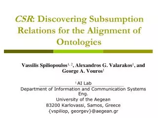 CSR : Discovering Subsumption Relations for the Alignment of Ontologies