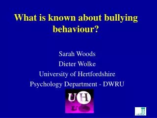 What is known about bullying behaviour?
