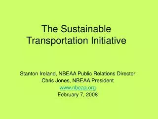 The Sustainable Transportation Initiative