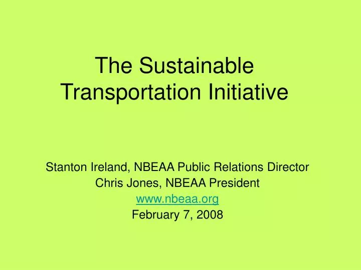 the sustainable transportation initiative