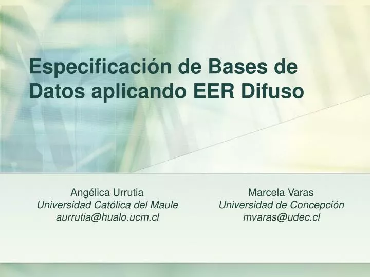 especificaci n de bases de datos aplicando eer difuso