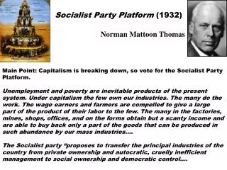Socialist Party Platform (1932)