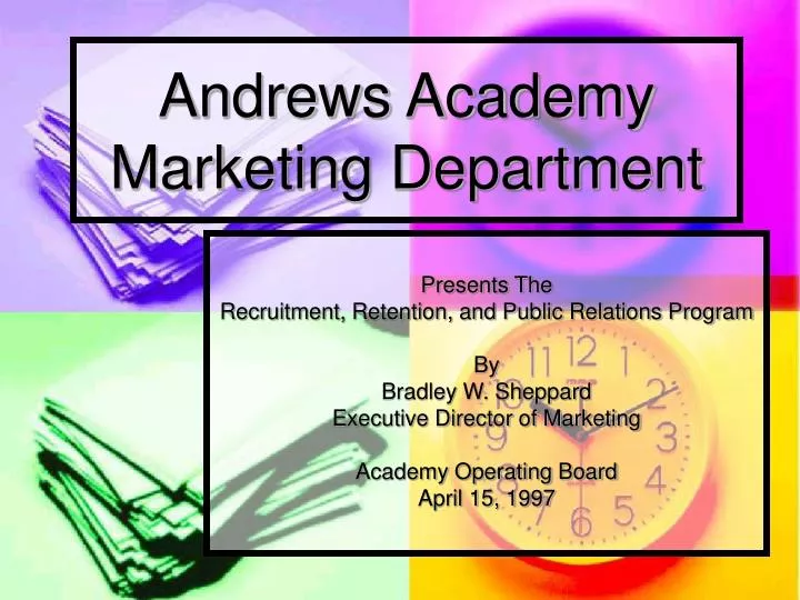 andrews academy marketing department