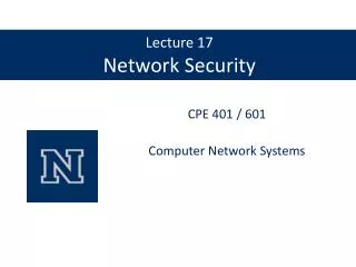 Lecture 17 Network Security