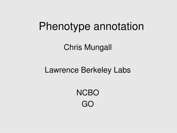 phenotype annotation