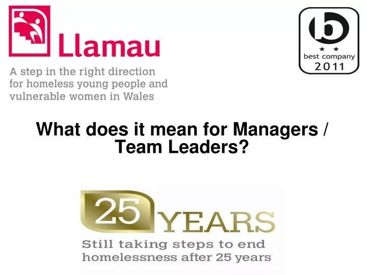 what does it mean for managers team leaders