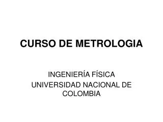 CURSO DE METROLOGIA