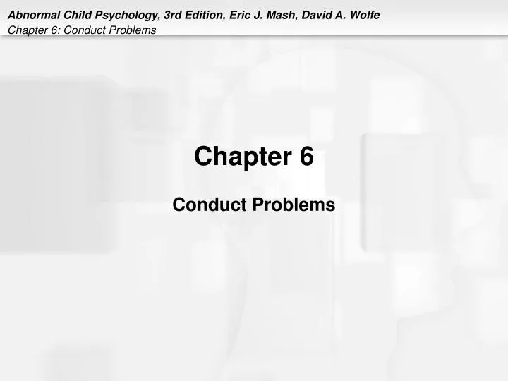 chapter 6 conduct problems