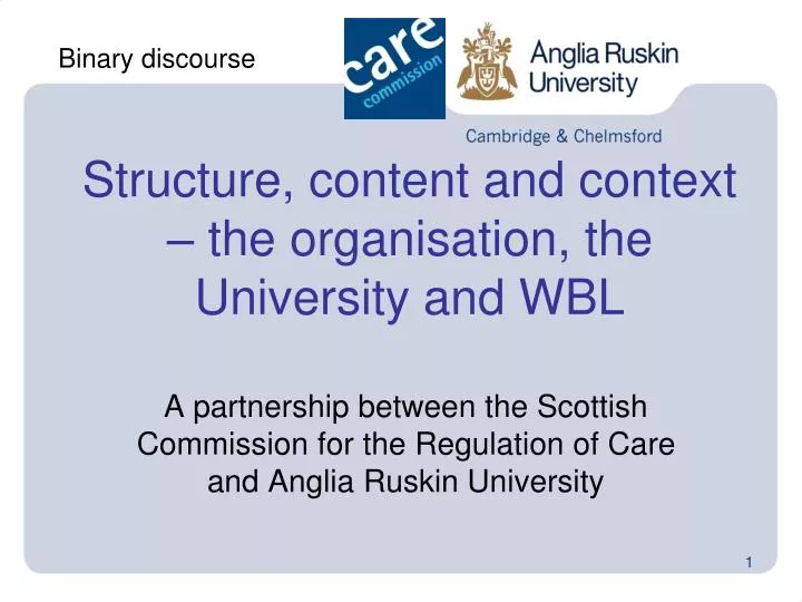 structure content and context the organisation the university and wbl