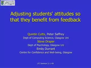 Adjusting students' attitudes so that they benefit from feedback