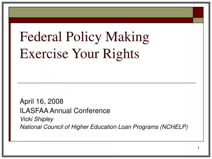 federal policy making exercise your rights