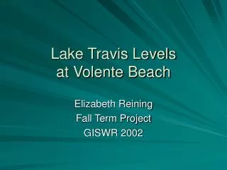 Lake Travis Levels at Volente Beach