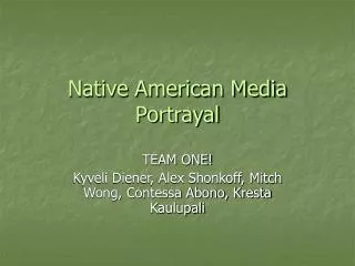 Native American Media Portrayal