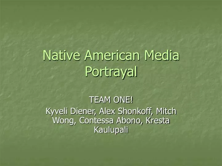 native american media portrayal