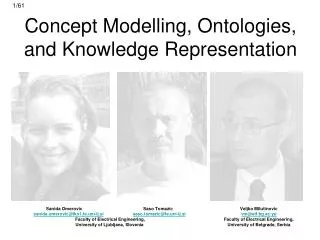 Concept Modelling, Ontologies, and Knowledge Representation
