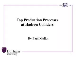 Top Production Processes at Hadron Colliders
