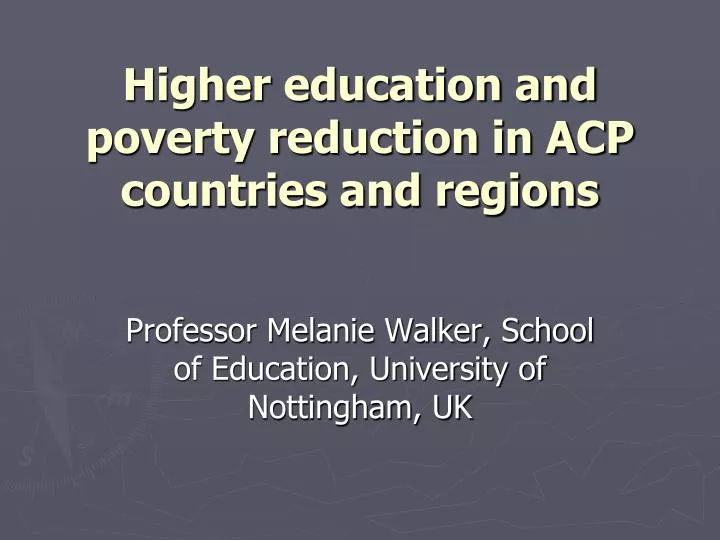 higher education and poverty reduction in acp countries and regions