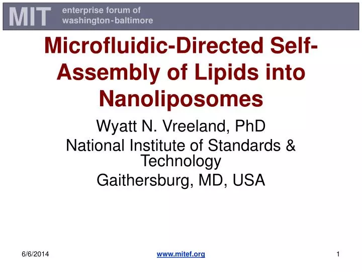microfluidic directed self assembly of lipids into nanoliposomes
