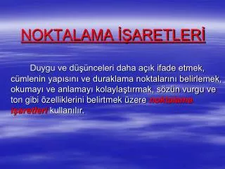 noktalama aretler