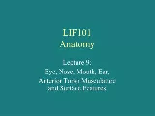 LIF101 Anatomy