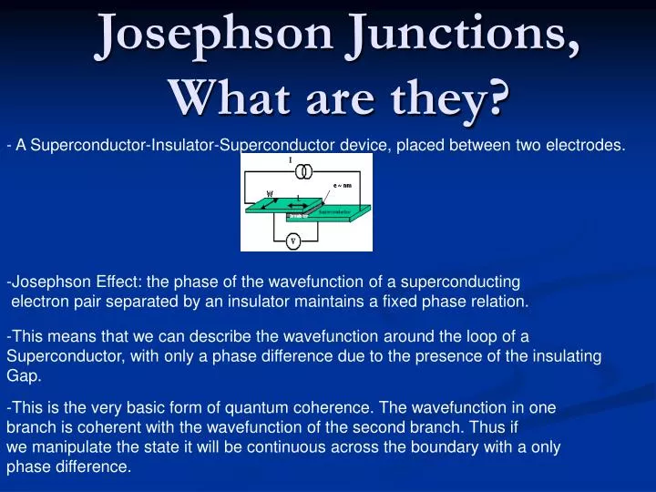 josephson junctions what are they