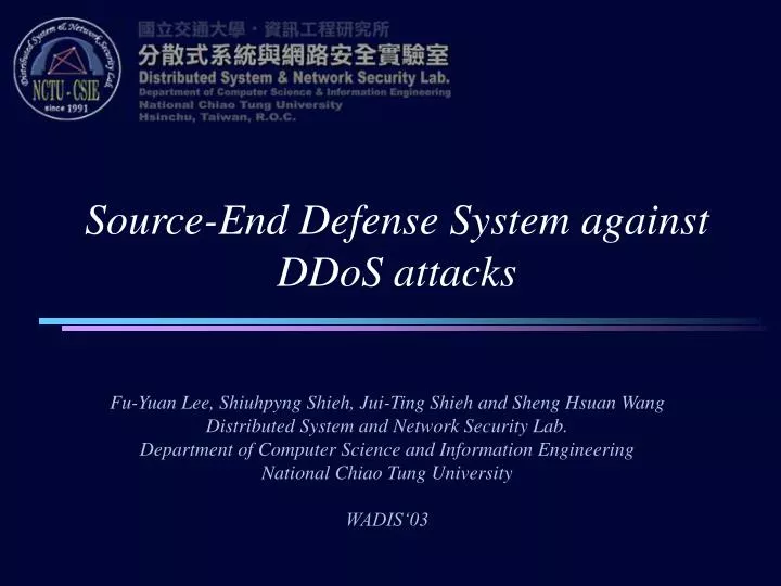 source end defense system against ddos attacks