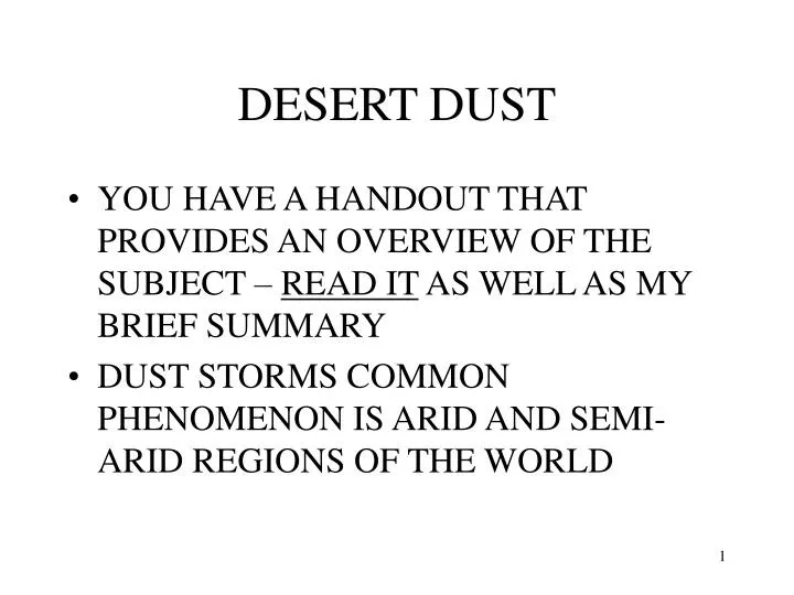 desert dust