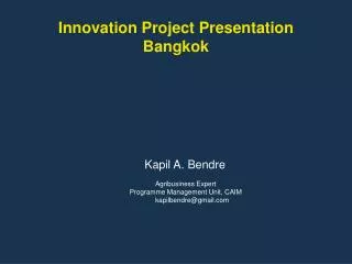 Innovation Project Presentation Bangkok