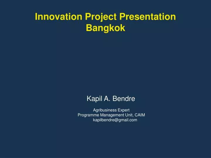 innovation project presentation bangkok