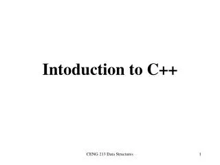 Intoduction to C++