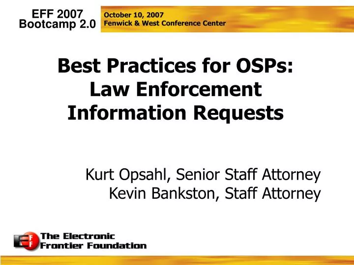 best practices for osps law enforcement information requests