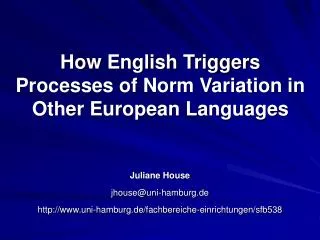 How English Triggers Processes of Norm Variation in Other European Languages