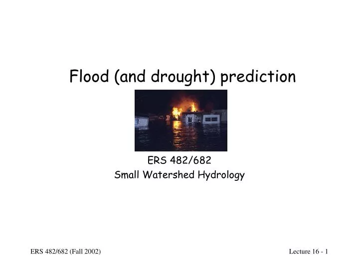flood and drought prediction