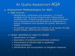 Air Quality Assessment AQA