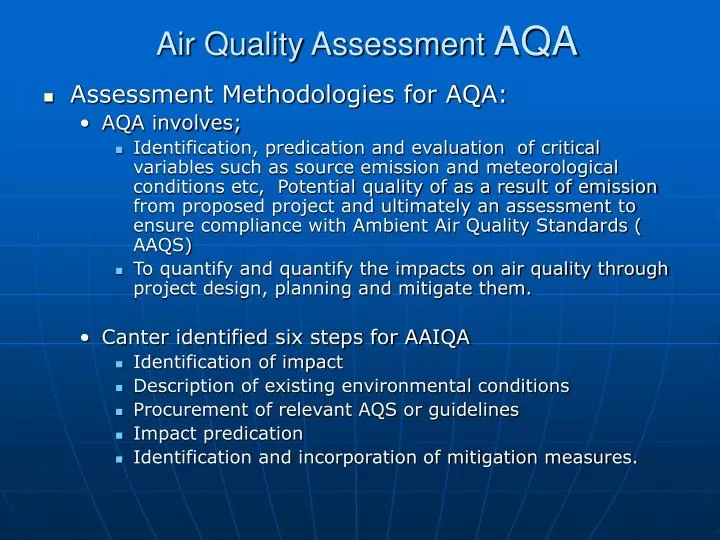 air quality assessment aqa