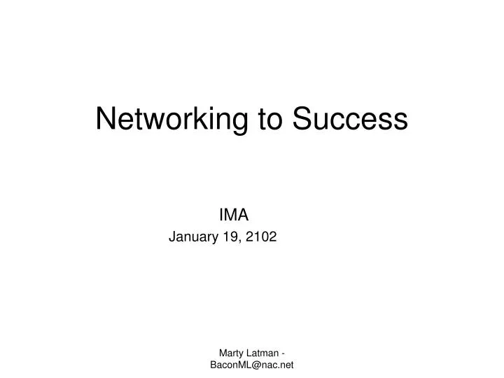 networking to success