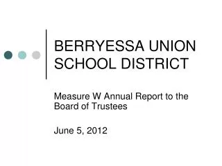 BERRYESSA UNION SCHOOL DISTRICT