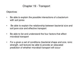 Chapter 19 - Transport