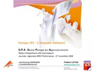 groupe jpl l tiquette adh sive